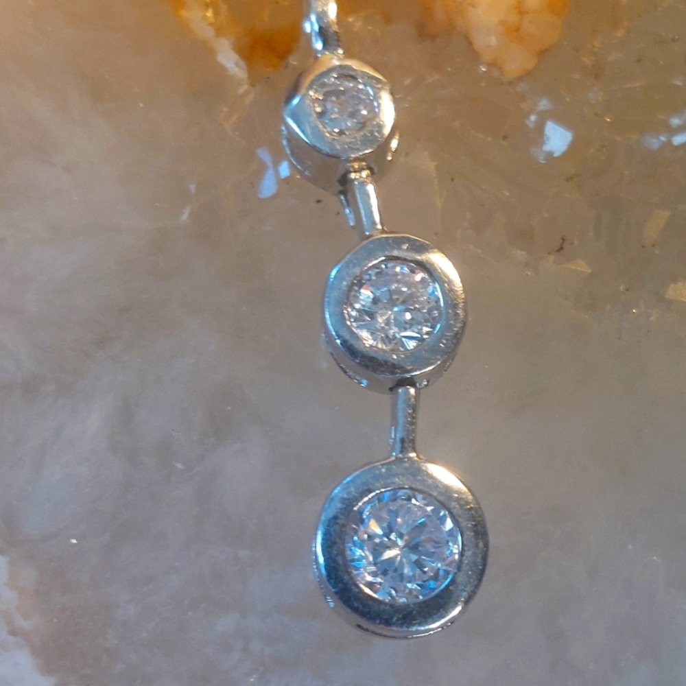 Sterling silver pendant past present future cz